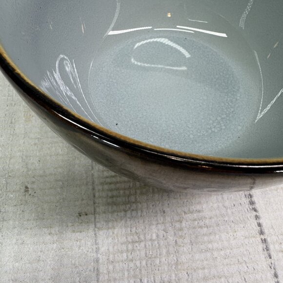 Food Network ANGELICA Blue Bronze Metallic Stoneware 6" Soup Cereal Bowls Set 4 - Picture 12 of 16